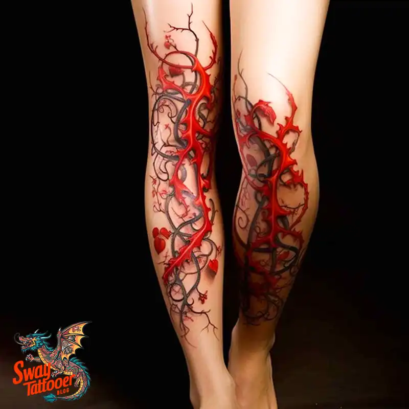 100 Vine on Leg and Arm Tattoo Designs : Nature's Art 34 vine on leg tattoo