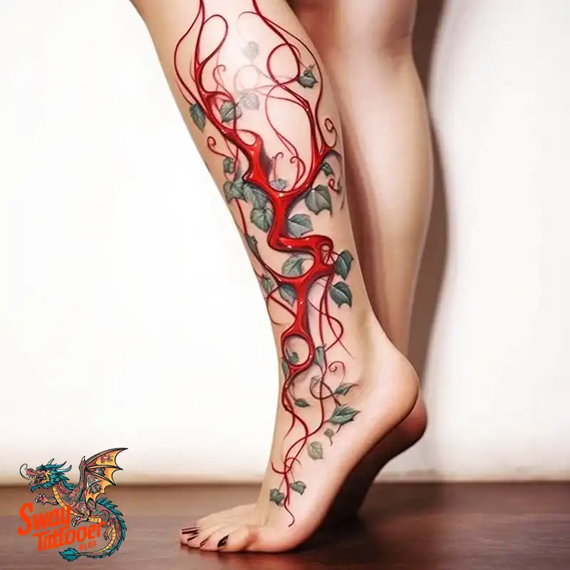 100 Vine on Leg and Arm Tattoo Designs : Nature's Art 33 vine on leg tattoo