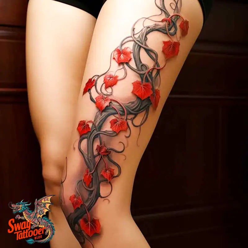 100 Vine on Leg and Arm Tattoo Designs : Nature's Art 26 vine on leg tattoo