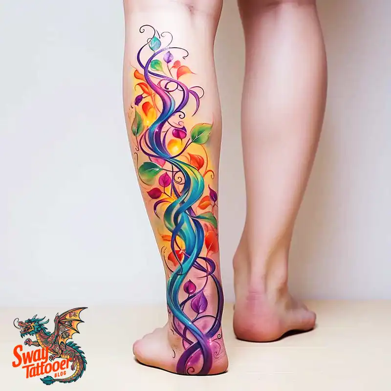 100 Vine on Leg and Arm Tattoo Designs : Nature's Art 48 vine on leg tattoo