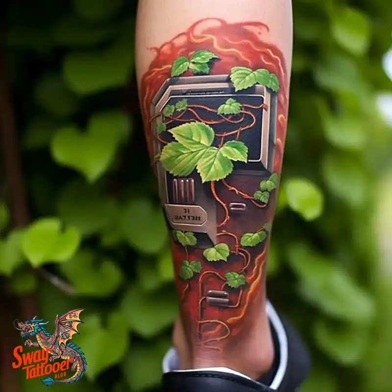 100 Vine on Leg and Arm Tattoo Designs : Nature's Art 27 vine on leg tattoo