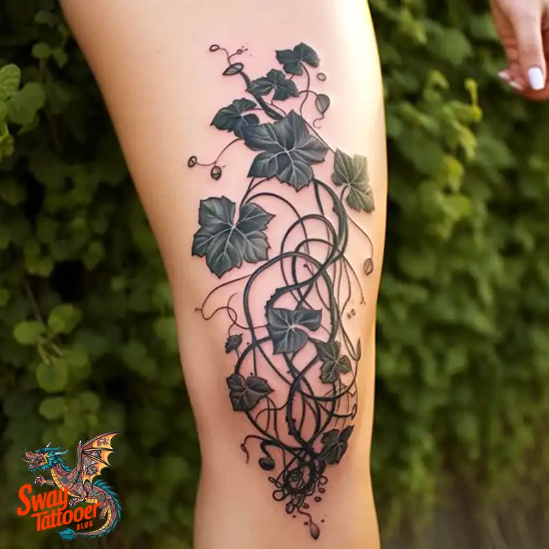 100 Vine on Leg and Arm Tattoo Designs : Nature's Art 18 vine on leg tattoo