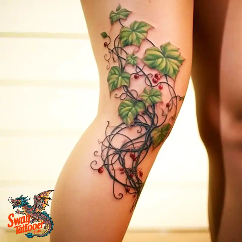 100 Vine on Leg and Arm Tattoo Designs : Nature's Art 17 vine on leg tattoo