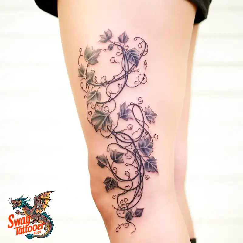 100 Vine on Leg and Arm Tattoo Designs : Nature's Art 16 vine on leg tattoo