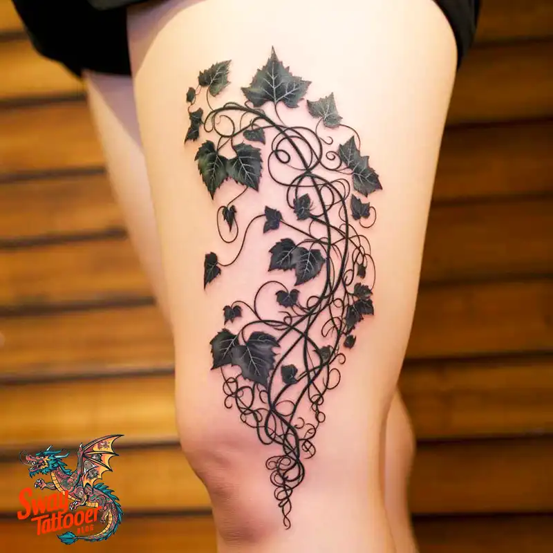 100 Vine on Leg and Arm Tattoo Designs : Nature's Art 15 vine on leg tattoo