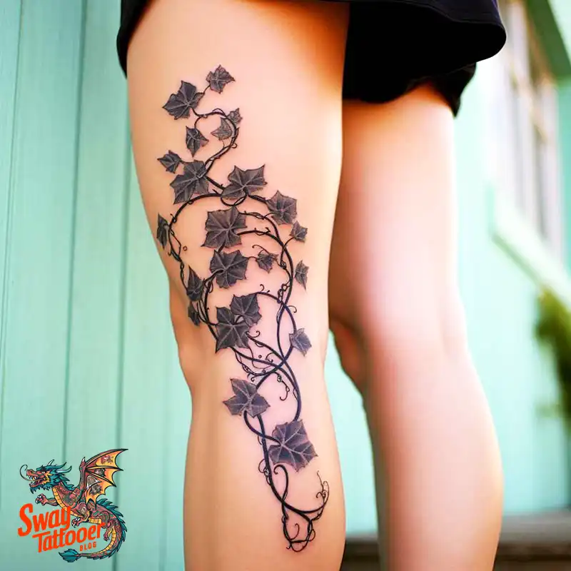 100 Vine on Leg and Arm Tattoo Designs : Nature's Art 14 vine on leg tattoo