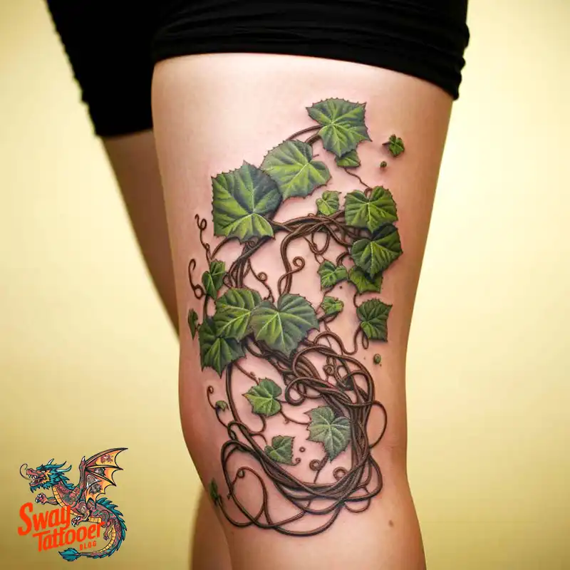 100 Vine on Leg and Arm Tattoo Designs : Nature's Art 13 vine on leg tattoo