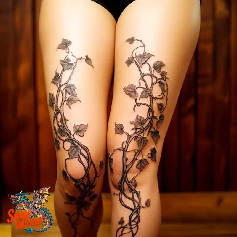 100 Vine on Leg and Arm Tattoo Designs : Nature's Art 11 vine on leg tattoo