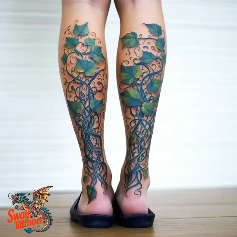 100 Vine on Leg and Arm Tattoo Designs : Nature's Art 9 vine on leg tattoo