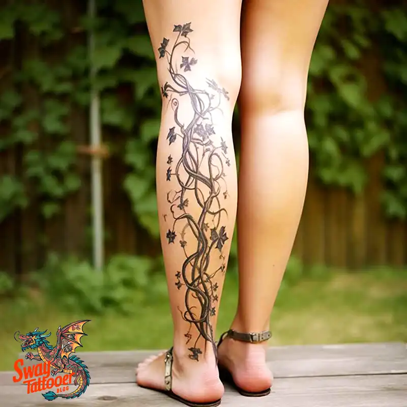 100 Vine on Leg and Arm Tattoo Designs : Nature's Art 8 vine on leg tattoo