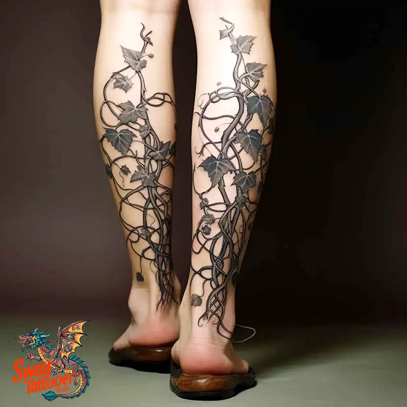 100 Vine on Leg and Arm Tattoo Designs : Nature's Art 7 vine on leg tattoo