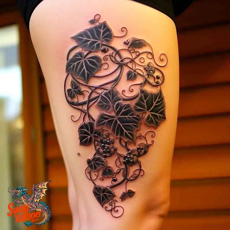 100 Vine on Leg and Arm Tattoo Designs : Nature's Art 4 vine on leg tattoo
