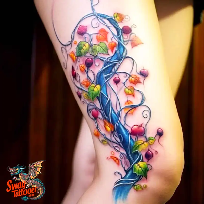 100 Vine on Leg and Arm Tattoo Designs : Nature's Art 43 vine on leg tattoo