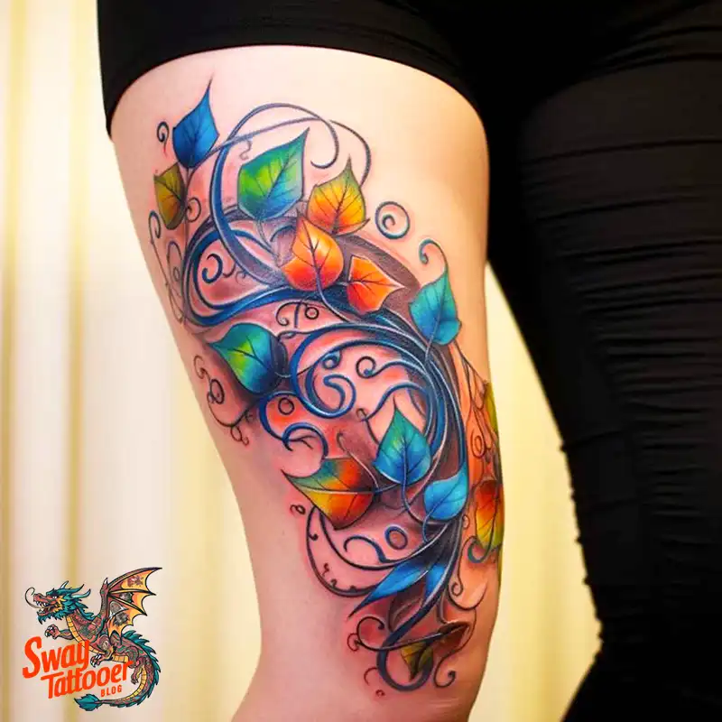 100 Vine on Leg and Arm Tattoo Designs : Nature's Art 41 vine on leg tattoo
