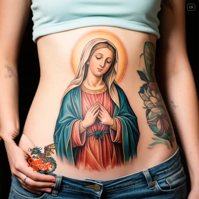 100 Virgin Mary Tattoo Design Ideas: Sacred Art in Ink 53 virgin mary tattoo