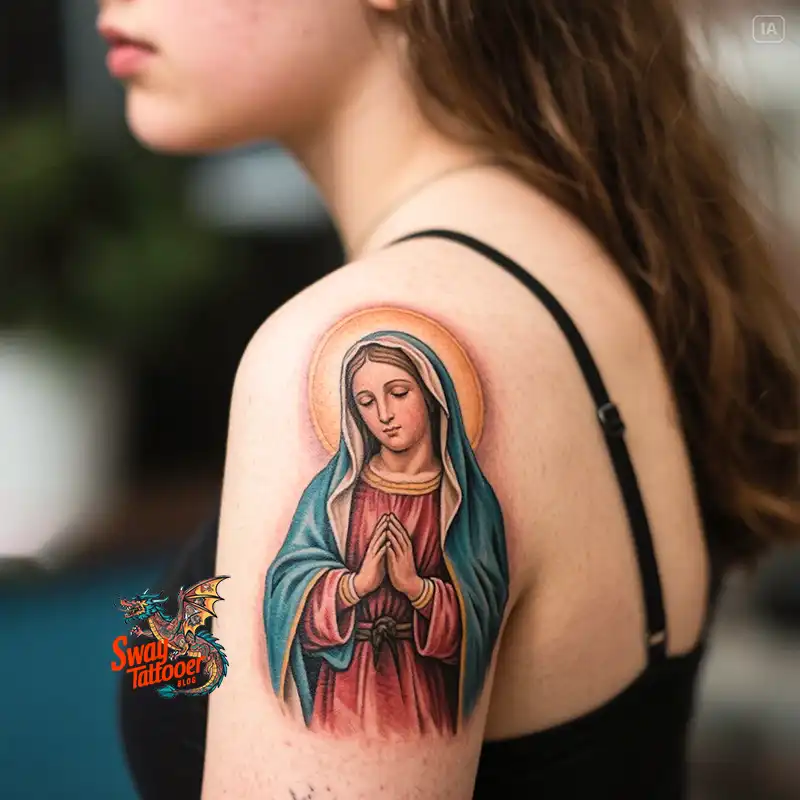 100 Virgin Mary Tattoo Design Ideas: Sacred Art in Ink 32 virgin mary tattoo