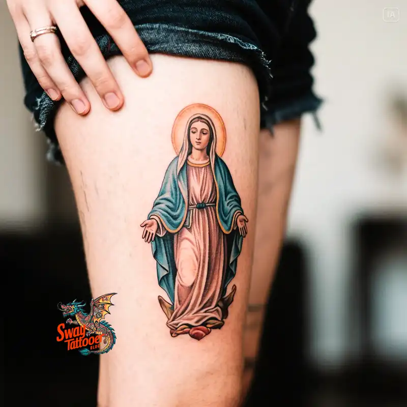 100 Virgin Mary Tattoo Design Ideas: Sacred Art in Ink 30 virgin mary tattoo