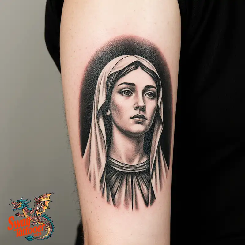 100 Virgin Mary Tattoo Design Ideas: Sacred Art in Ink 59 virgin mary tattoo