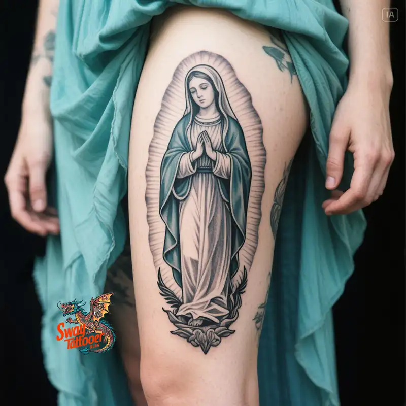 100 Virgin Mary Tattoo Design Ideas: Sacred Art in Ink 29 virgin mary tattoo