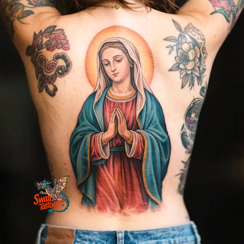 100 Virgin Mary Tattoo Design Ideas: Sacred Art in Ink 6 virgin mary tattoo