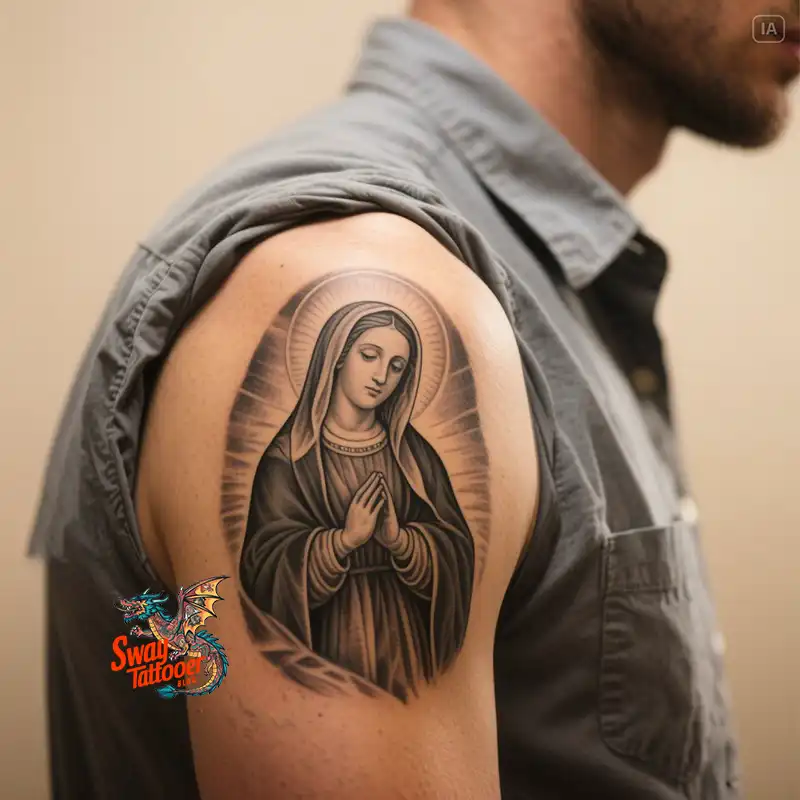100 Virgin Mary Tattoo Design Ideas: Sacred Art in Ink 57 virgin mary tattoo