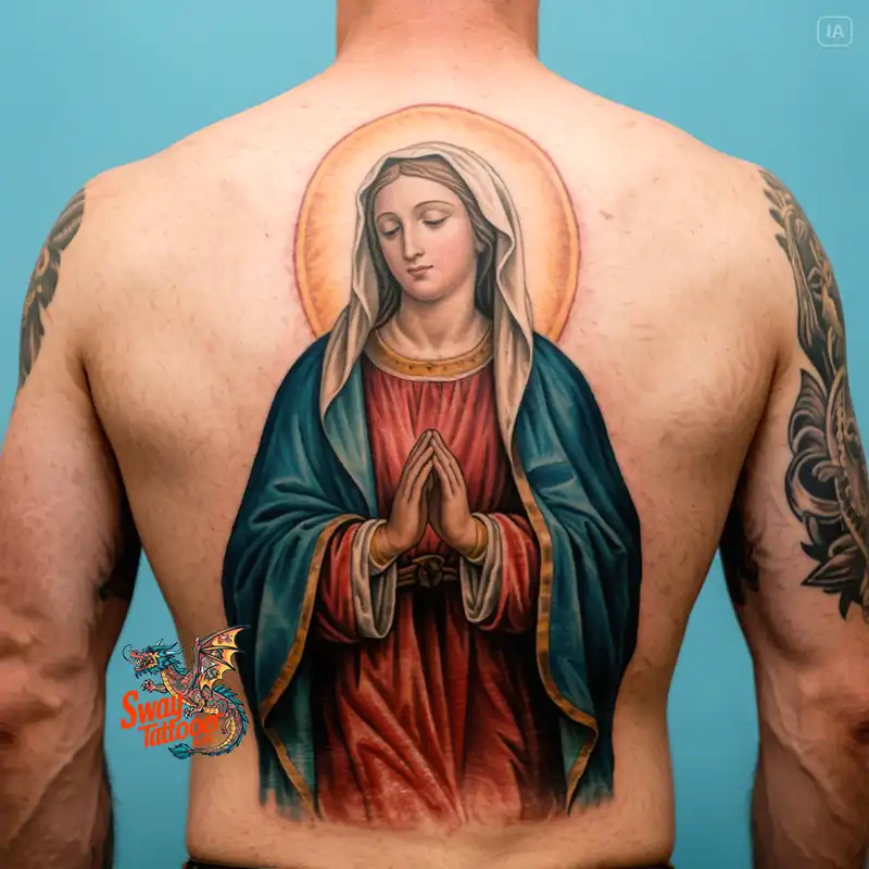 100 Virgin Mary Tattoo Design Ideas: Sacred Art in Ink 56 virgin mary tattoo