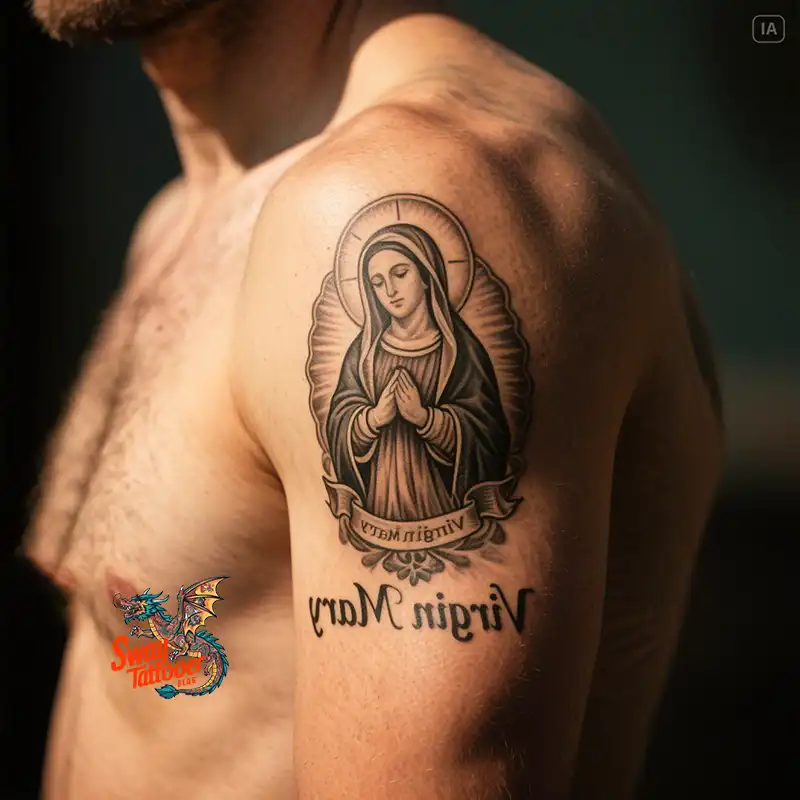 100 Virgin Mary Tattoo Design Ideas: Sacred Art in Ink 51 virgin mary tattoo