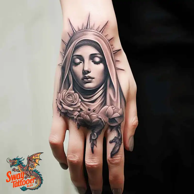 100 Virgin Mary Tattoo Design Ideas: Sacred Art in Ink 45 virgin mary tattoo