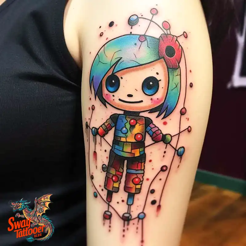 50 Voodoo Doll Tattoo Design Ideas: Mystical Art of Magic 37 voodoo doll tattoo