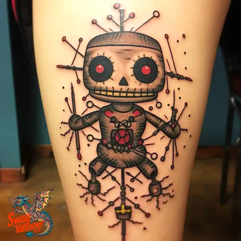50 Voodoo Doll Tattoo Design Ideas: Mystical Art of Magic 36 voodoo doll tattoo