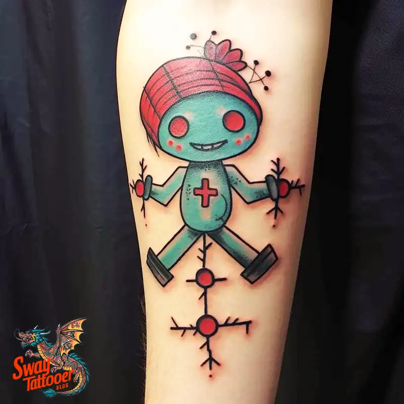 50 Voodoo Doll Tattoo Design Ideas: Mystical Art of Magic 33 voodoo doll tattoo