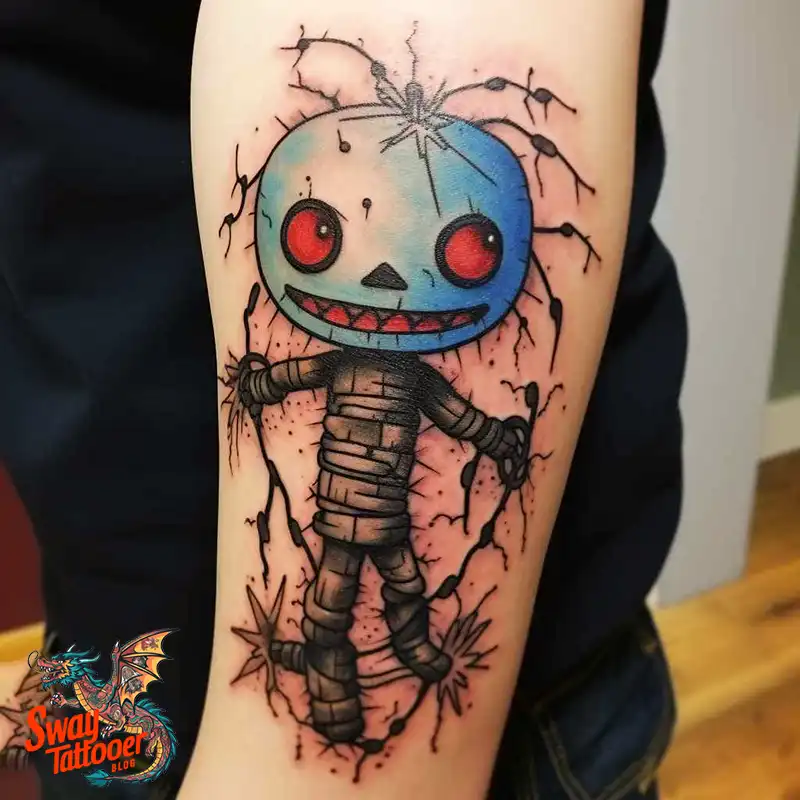 50 Voodoo Doll Tattoo Design Ideas: Mystical Art of Magic 32 voodoo doll tattoo