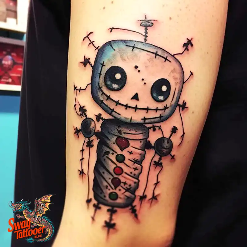 50 Voodoo Doll Tattoo Design Ideas: Mystical Art of Magic 29 voodoo doll tattoo