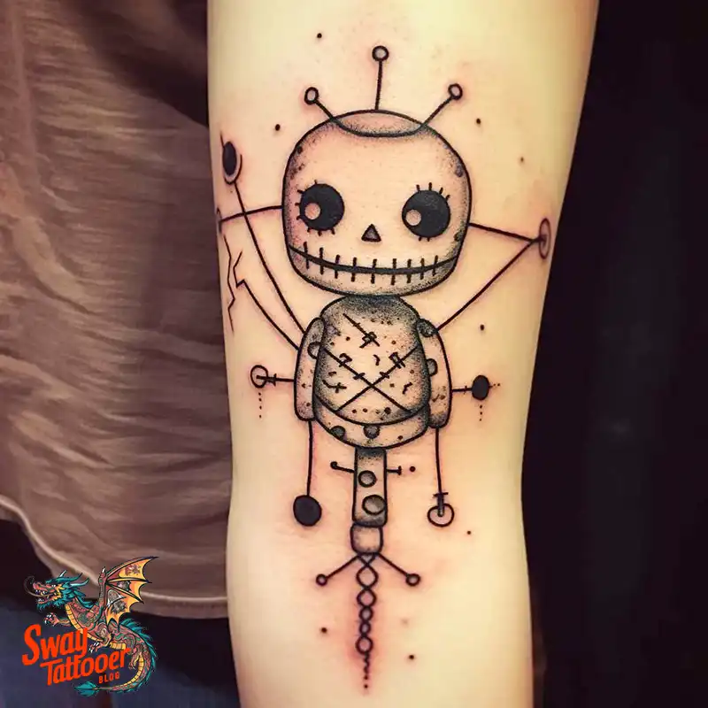 50 Voodoo Doll Tattoo Design Ideas: Mystical Art of Magic 26 voodoo doll tattoo