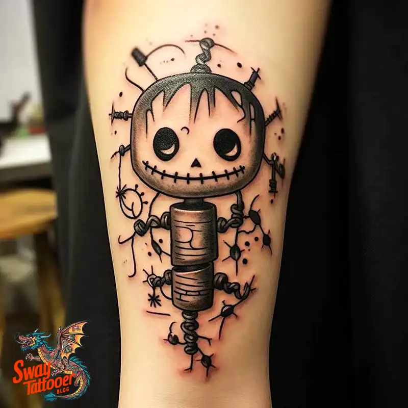 50 Voodoo Doll Tattoo Design Ideas: Mystical Art of Magic 49 voodoo doll tattoo