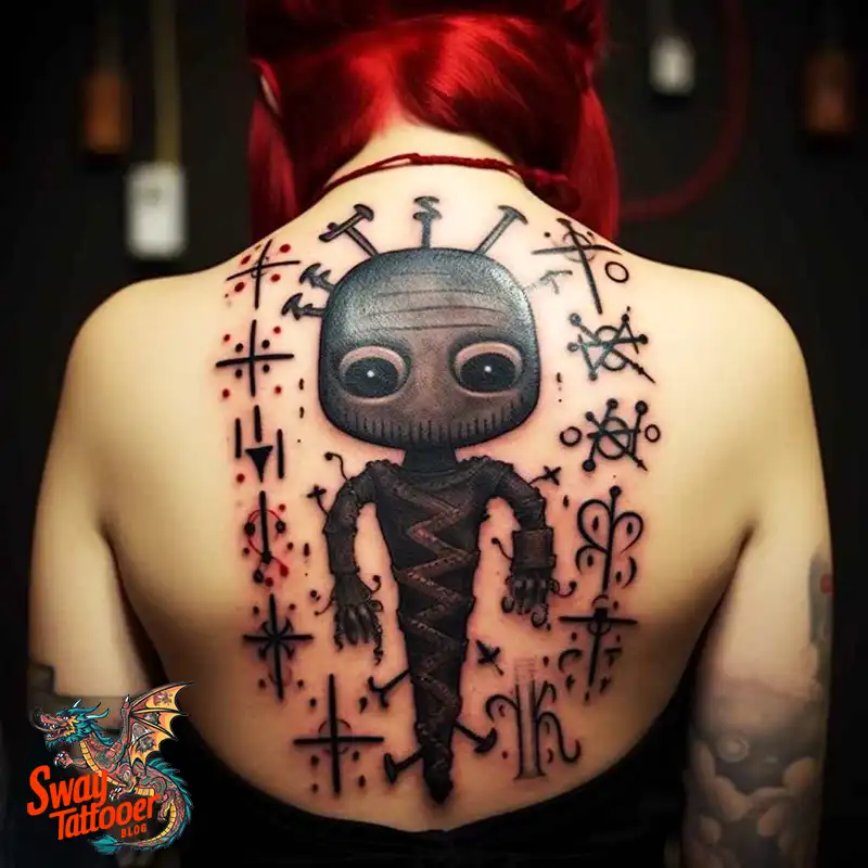 50 Voodoo Doll Tattoo Design Ideas: Mystical Art of Magic 19 voodoo doll tattoo