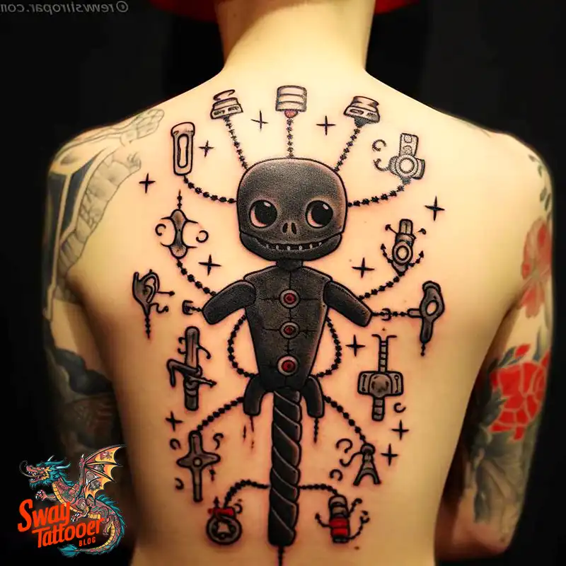 50 Voodoo Doll Tattoo Design Ideas: Mystical Art of Magic 13 voodoo doll tattoo