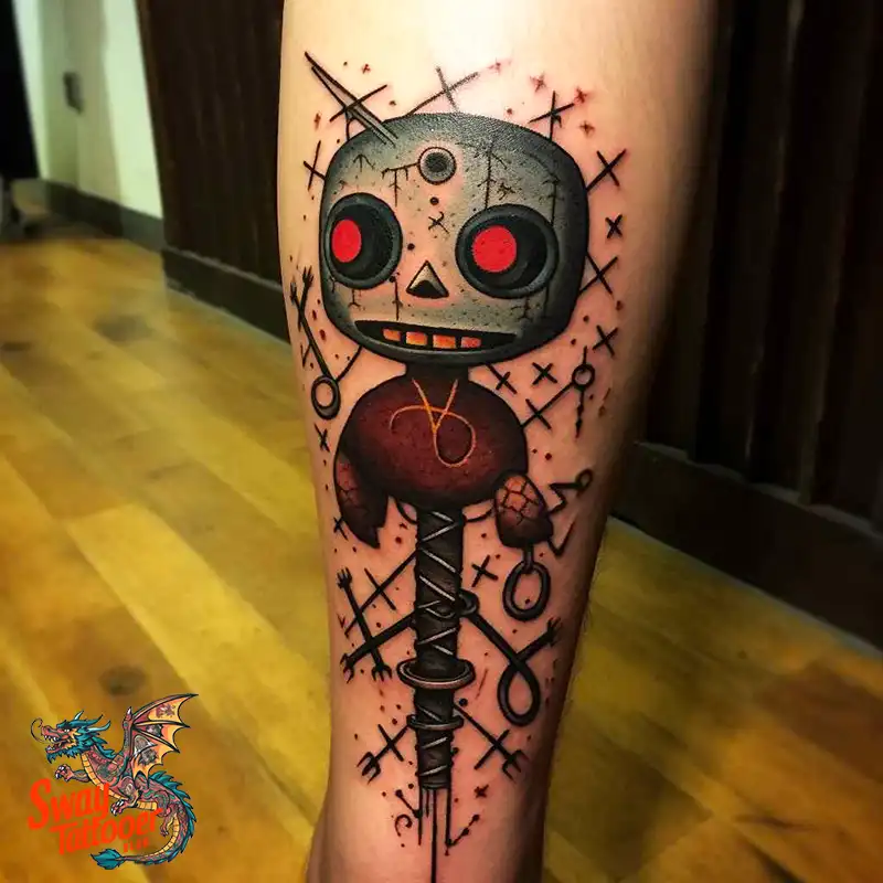 50 Voodoo Doll Tattoo Design Ideas: Mystical Art of Magic 11 voodoo doll tattoo