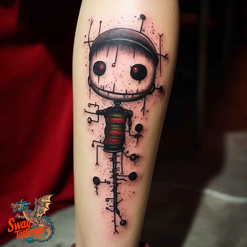 50 Voodoo Doll Tattoo Design Ideas: Mystical Art of Magic 9 voodoo doll tattoo