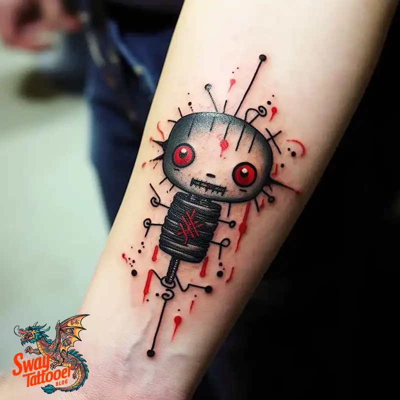 50 Voodoo Doll Tattoo Design Ideas: Mystical Art of Magic 3 voodoo doll tattoo