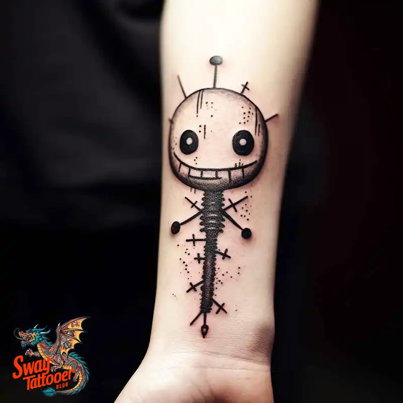 50 Voodoo Doll Tattoo Design Ideas: Mystical Art of Magic 2 voodoo doll tattoo