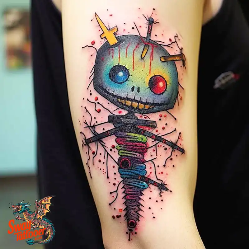 50 Voodoo Doll Tattoo Design Ideas: Mystical Art of Magic 45 voodoo doll tattoo