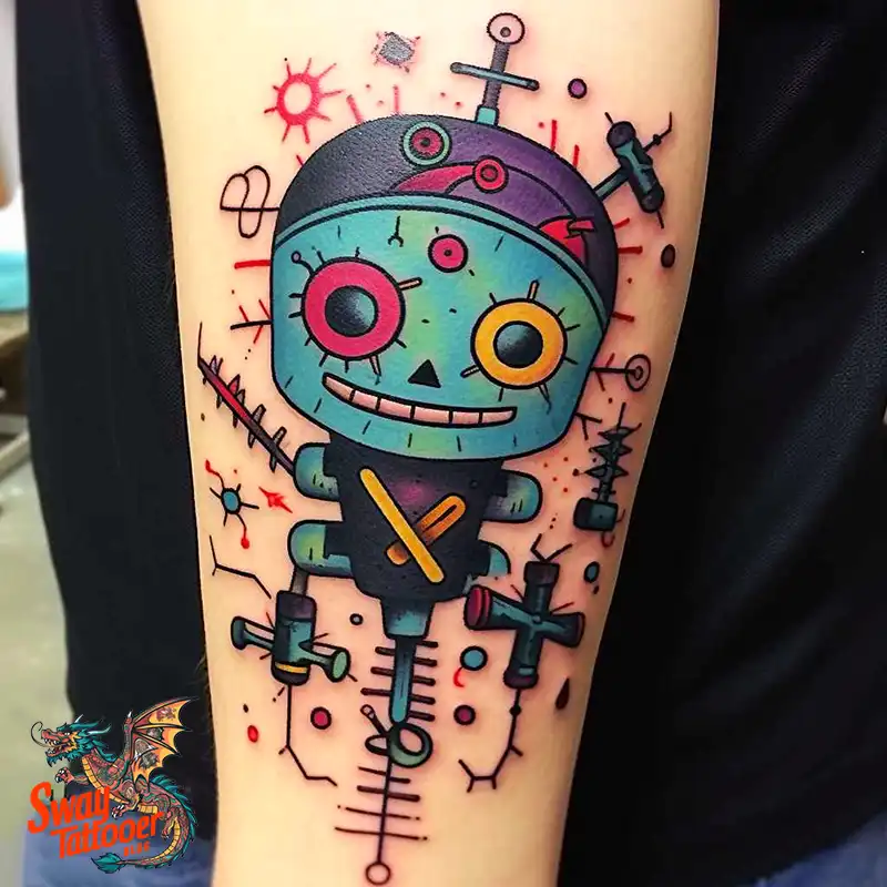 50 Voodoo Doll Tattoo Design Ideas: Mystical Art of Magic 44 voodoo doll tattoo