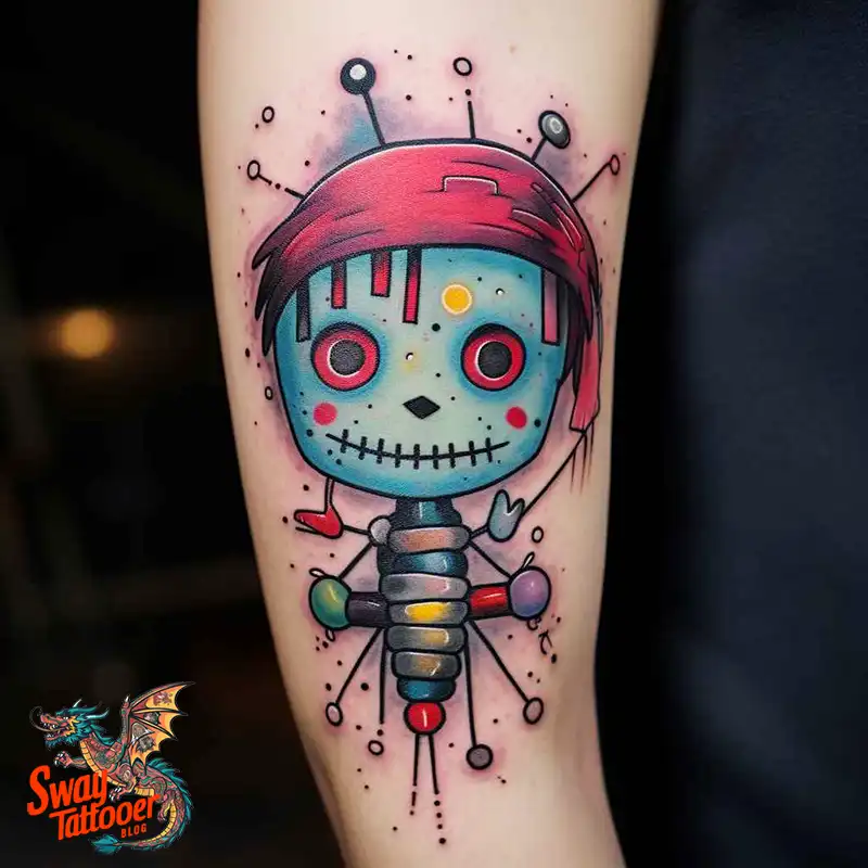 50 Voodoo Doll Tattoo Design Ideas: Mystical Art of Magic 43 voodoo doll tattoo