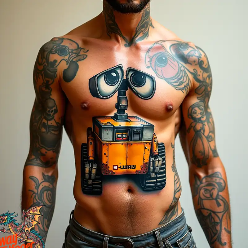 100 Wall-E Tattoo Designs: Love, Curiosity, and Robots 15 wall-e tattoo