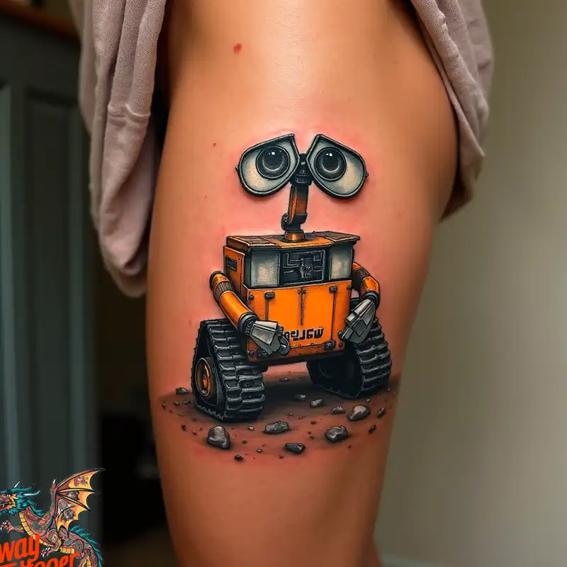 100 Wall-E Tattoo Designs: Love, Curiosity, and Robots 6 wall-e tattoo