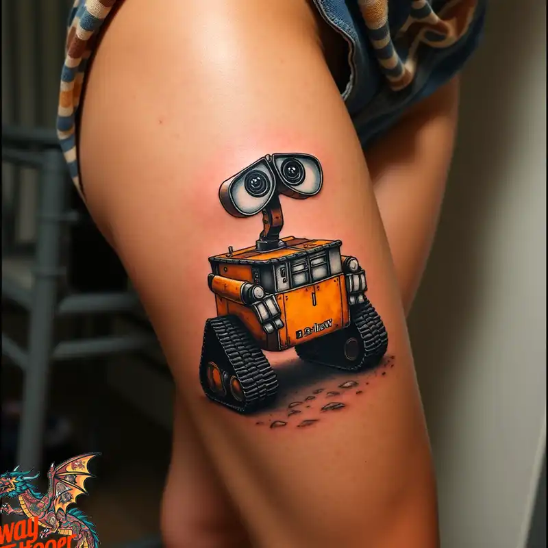 100 Wall-E Tattoo Designs: Love, Curiosity, and Robots 5 wall-e tattoo