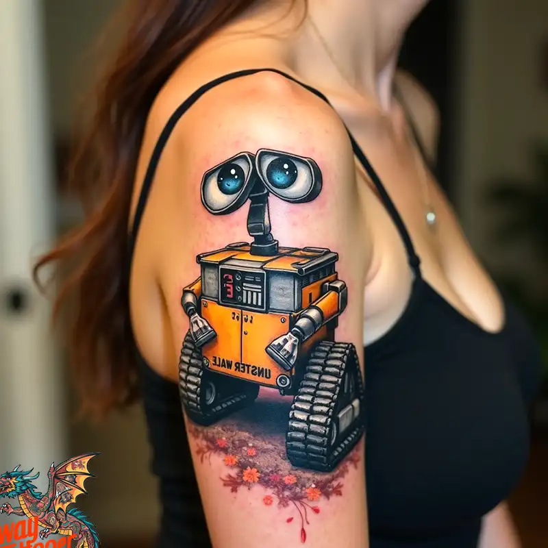100 Wall-E Tattoo Designs: Love, Curiosity, and Robots 2 wall-e tattoo
