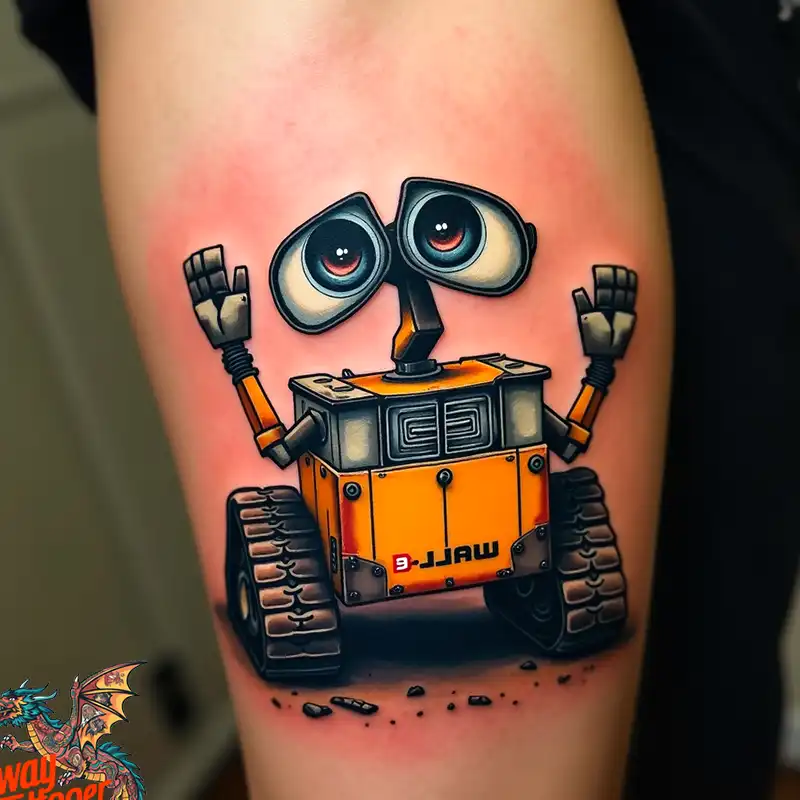 100 Wall-E Tattoo Designs: Love, Curiosity, and Robots 12 wall-e tattoo