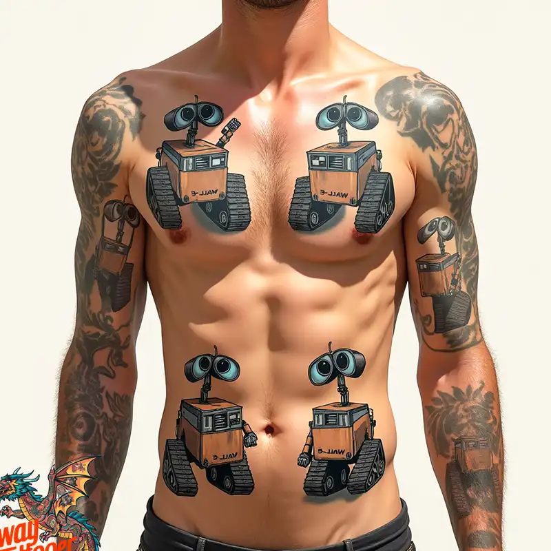100 Wall-E Tattoo Designs: Love, Curiosity, and Robots 9 wall-e tattoo